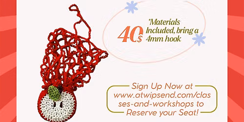 Crochet Apple Water Bottle Holder Bag Charm Workshop