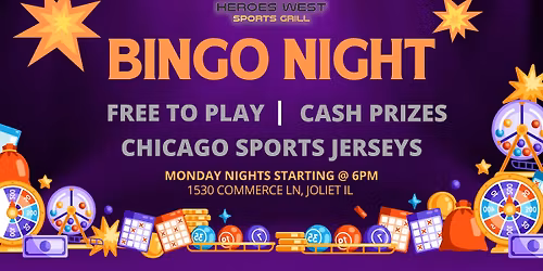Monday Night Bingo @ Heroes West Sports Grill