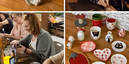 Mother\u2019s Day Pottery - Create and\/or glazing morning at Carafe Wine Southport + Glass of wine- A\/pay