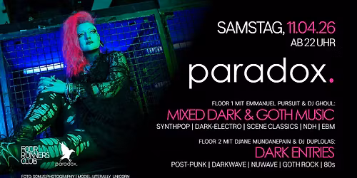 paradox Ludwigsburg: All Styles of Gothic + Dark Entries (Darkwave, Postpunk, Oldschool) on 2 Floors