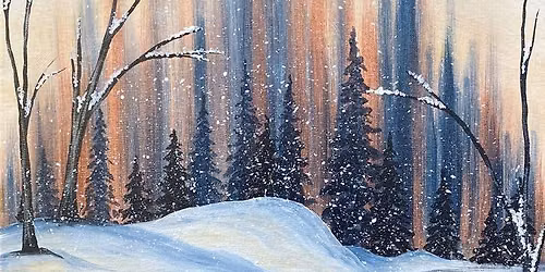 Sip & Paint 'Shimmering Snowfall' with us!