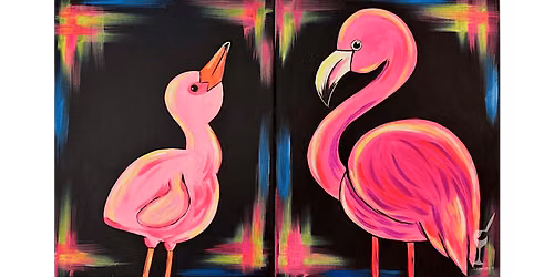 Cute Flamingo Duo - Paint and Sip in Houston | Classpop!\u2122