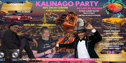KALINAGO PARTY Soir\u00e9e et cours Salsa Cubaine Top Djs et Teacher au Caf\u00e9 du Village