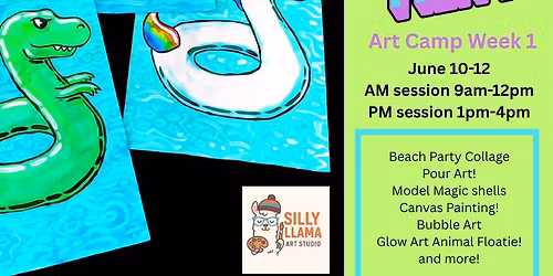 BEACH PARTY ART CAMP! (Wk 1 PM June 10-June 12)