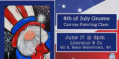 4th of July Gnome Canvas Painting Class