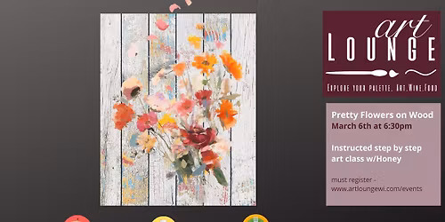 Paint & Sip night on wood w\/Honey