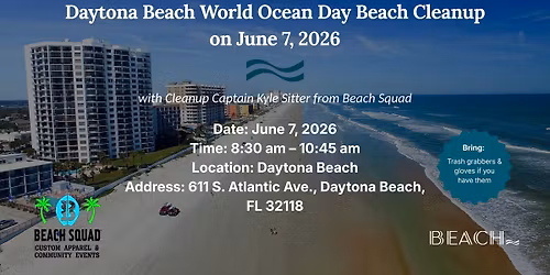 Daytona Beach Cleanup on June 7, 2026