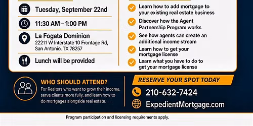 Realtor Lunch & Learn: Add Mortgage Income to Your Real Estate Business