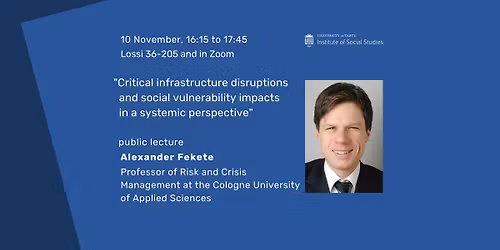 Public lecture about critical infrastructure disruptions and social vulnerability