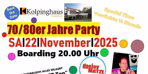 70er\/80er Jahre Party im Kolpinghaus Lingen