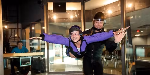Indoor skydiving surfing