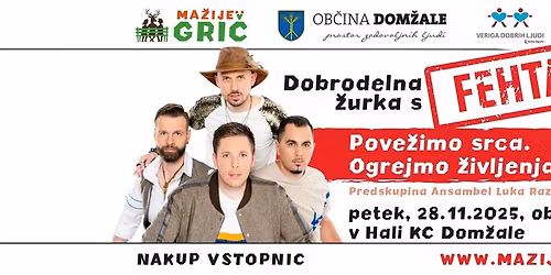 Dobrodelna \u017eurka s Fehtarji, DOM\u017dALE \ud83d\udc9b Pove\u017eimo srca. Ogrejmo \u017eivljenja.