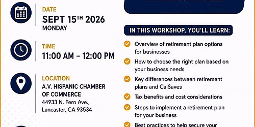 AVHCC Workshop Series: Retirement Plans