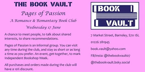 Pages of Passion, A Romance & Romantasy Book Club — The Book Vault