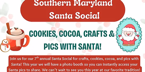 SoMD Santa Social - Free Photos, Crafts, & Cookies with Santa!