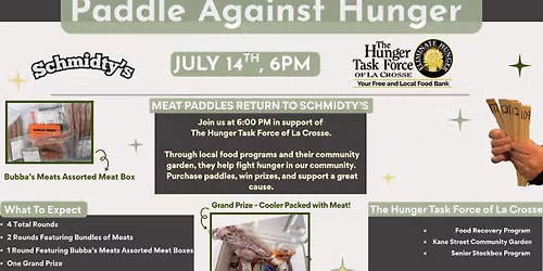 Paddle Against Hunger - Meat Paddles Benefiting The Hunger Task Force of La Crosse