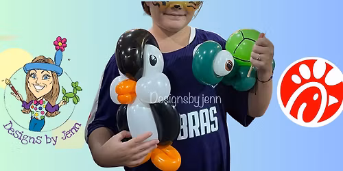 Balloon twisting with Designs by Jenn at Chick-fil-A Severna Park