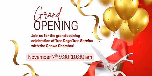 Ribbon cutting\/coffee with the Onawa Chamber