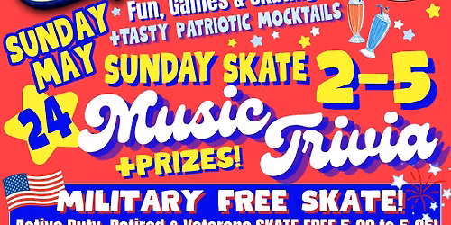 Sunday: Memorial Weekend Patriotic Celebration + Military Skates FREE!