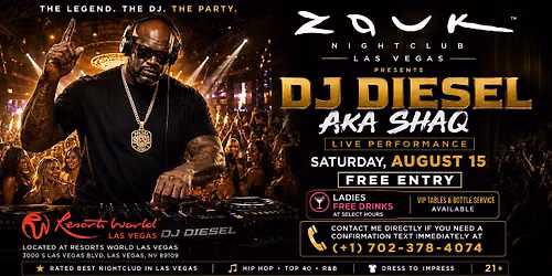DJ DIESEL AKA SHAQ LIVE AT ZOUK NIGHTCLUB