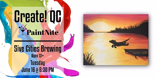 Paint Nite at Five Cities Brewing: Doggone Good Day