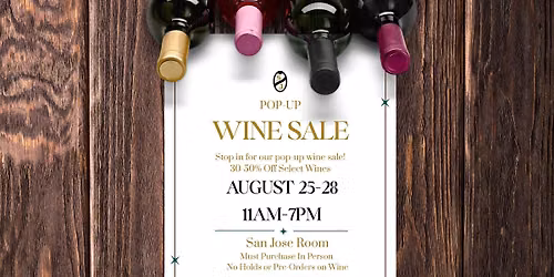 Pop-Up Wine Sale