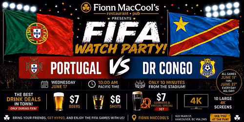 FIFA World Cup Watch Party \u2013 June 17 | Portugal vs DR Congo