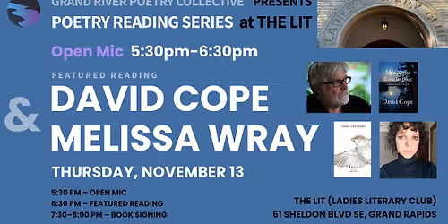 Poetry Reading Series at The Lit: David Cope & Mel Wray plus Open Mic