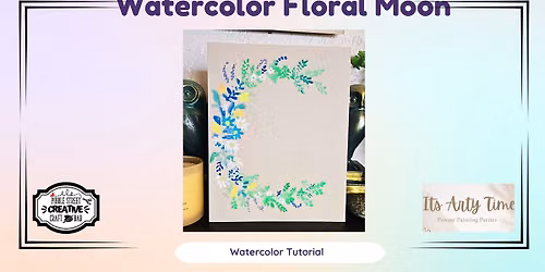 Watercolor Floral Moon
