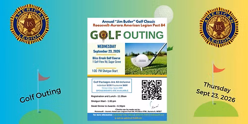 Roosevelt Aurora American Legion Post 84 Golf Outing 2026