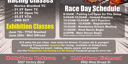 25th Anniversary RC Parking Lot Race! - Sun, June 28th