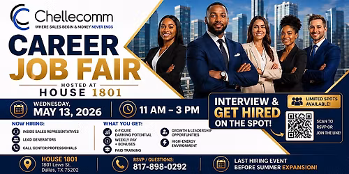 Chellecomm Career Job Fair | Interview & Get Hired On The Spot
