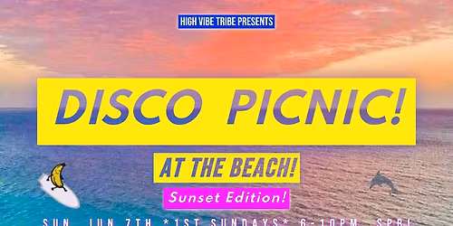 DISCO PICNIC at the Beach! Sunday Sunset June 7th!