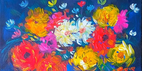 Father\u2019s Day Blooms in Blue - Paint and Sip