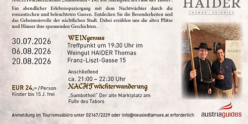 WEINgenuss & Nachtw\u00e4chter Erlebnis Neusiedl am See