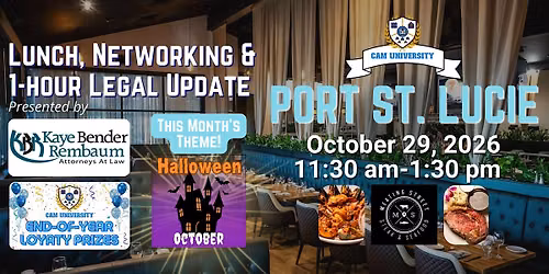 CAM U Port St. Lucie Free Lunch and IFM CAM CEU plus HOA Board CEU