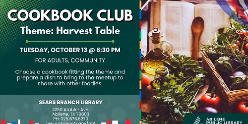 Cookbook Club: Harvest Table (Sears Branch)