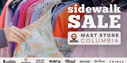 Sidewalk Sale at Mast Store Columbia - Save 40-50% OFF Suggested Retail