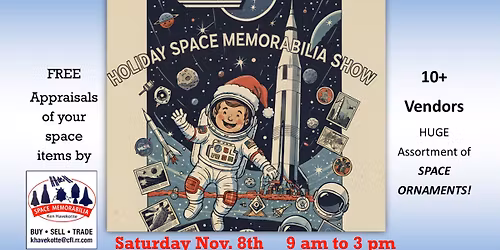 SPACE MEMORABILIA SHOW NOV. 8TH AT HYATT PLACE TITUSVILLE