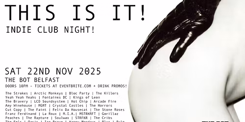 This Is It! Indie Night at The Bot Belfast 22\/11\/25 - Tickets on sale now