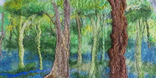 Wet Felting Bluebell Woodland picture with Karen Stewart Textiles