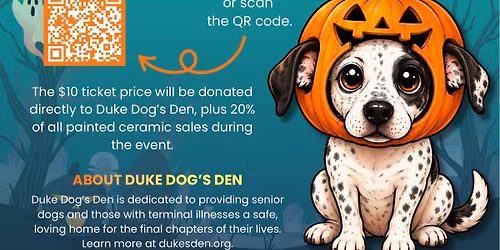 Howl-O-Ween Paint Pawty to benefit Duke Dog's Den Hospice org.