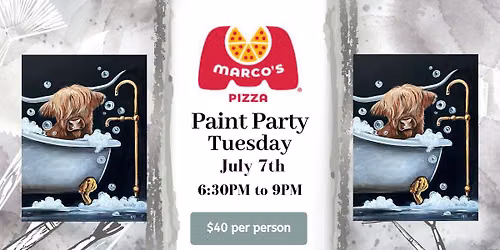 Paint Party at Marco's Pizza: Bonnie Bovine