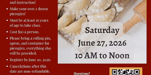 Learn to Make Pierogies Class!