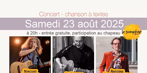 Concert co-plateau Liechti - JaAfari - Chapenoire au Scenobar