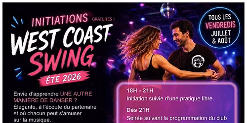 \ud83e\udea9 WEST COAST SWING\ud83e\udea918 \u00e0 21h. GRATUIT