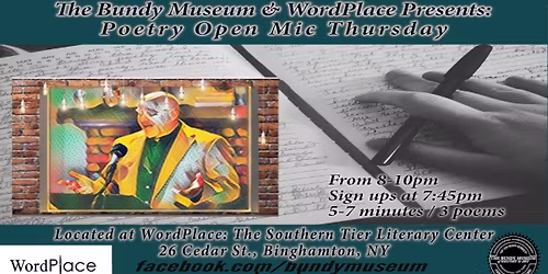 Poetry Open Mic Thursday at WordPlace: The Southern Tier Literary Center