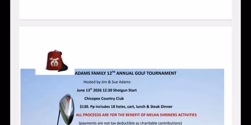 Adams family 12th annual golf tournament 