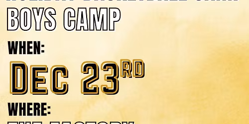 HOLIDAY HOOPS CAMP *BOYS ONLY*
