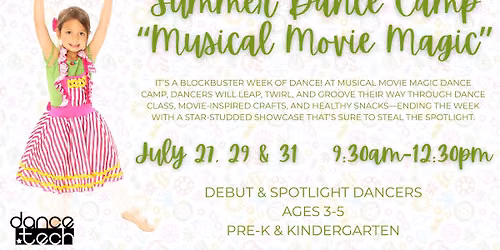 Musical Movie Magic Camp Ages 3-5